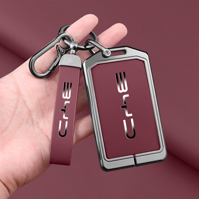 Zinc Alloy Car Key Case Cover For BYD Song Pro Plus Max Dmi EV Seal Dolphin 2022 2023 2024 Remote Control Key Bag Accessories