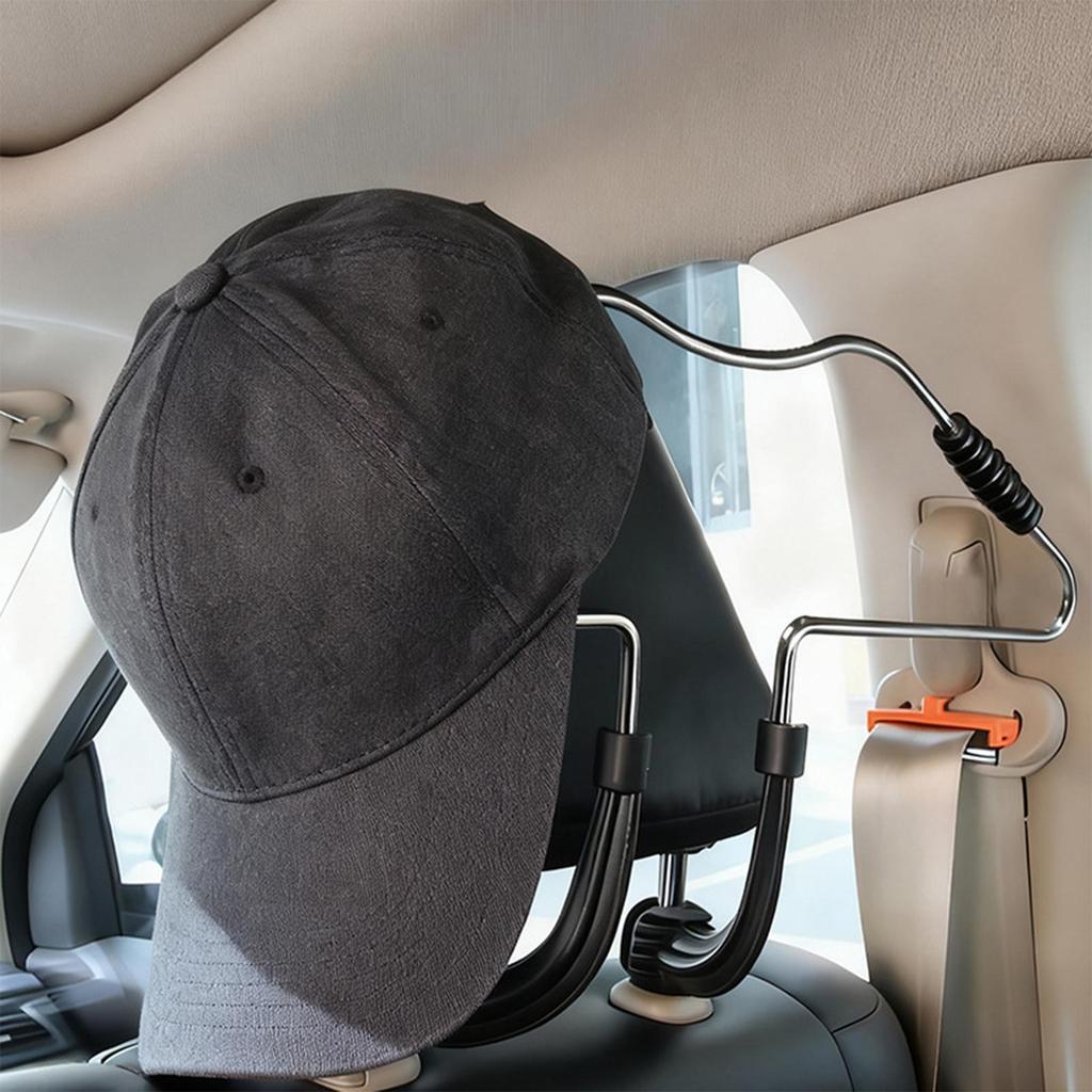 Car Seat Coat Hanger Stainless Steel Telescopic Adjustable Auto Organizer Auto Coat Hanger for Travel Road Trip Driving Summer