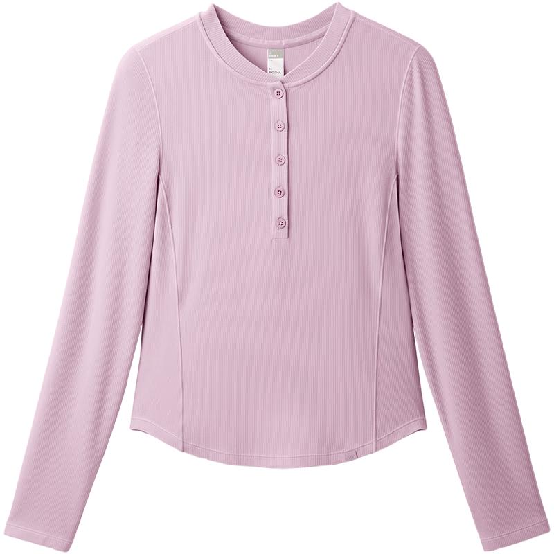 Beneunder Women's Henley Neck Long Sleeve T-Shirt