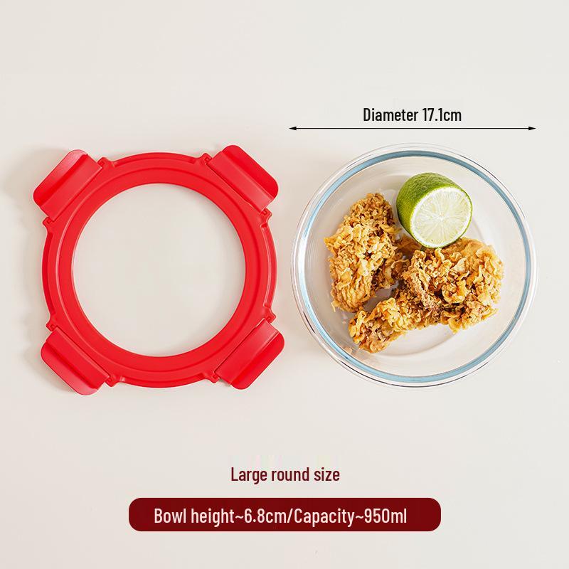 High Borosilicate Glass Lunch Box - Office Worker Bento Box with Fresh-Keeping Seal