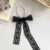 New Lace Pearl Tie Bag Collarbone Chain Necklace Fashion Scarf Premium Hair Band Hair Accessories Silk Scarf Ribbon
