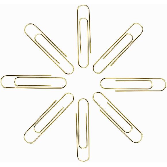 Generic Gold Paper Clips, 100 Count Large Size, 2 Inch Jumbo Paperclips, School and Office Supplies, ZANE5242114