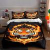 Feuriges Tiger-Motiv Bettwäsche Bettbezug-Sets Bettbezüge Kissenbezüge Geschenke (1 * Bettbezug 2 * Kissenbezüge, ohne Bettdecke)