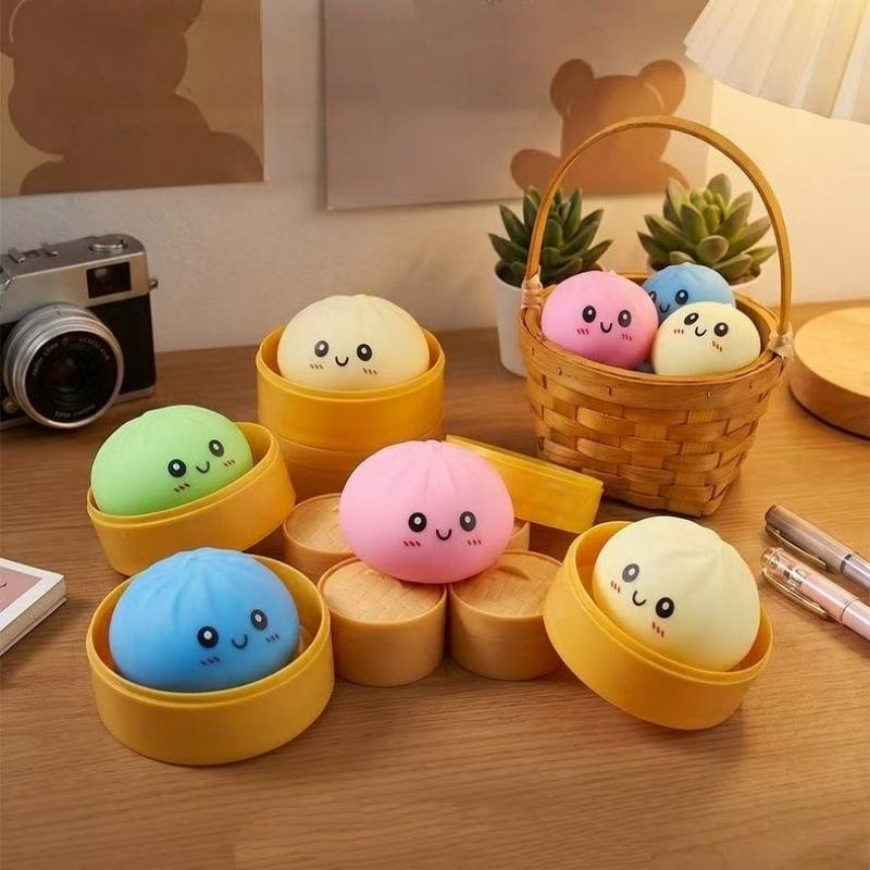 Süße bunte Brötchen Kneten Weiche Teigtaschen Quetschball Anti-Stress-Spielzeug für Erwachsene Langsames Rückprallen Fidget Spielzeug Kinder Stressabbau Geschenk