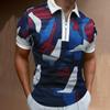 New European and American Men's Casual Personality Fashion Lapel Short-sleeved Polo Shirt 3D Irregular Printing T-shirt Men