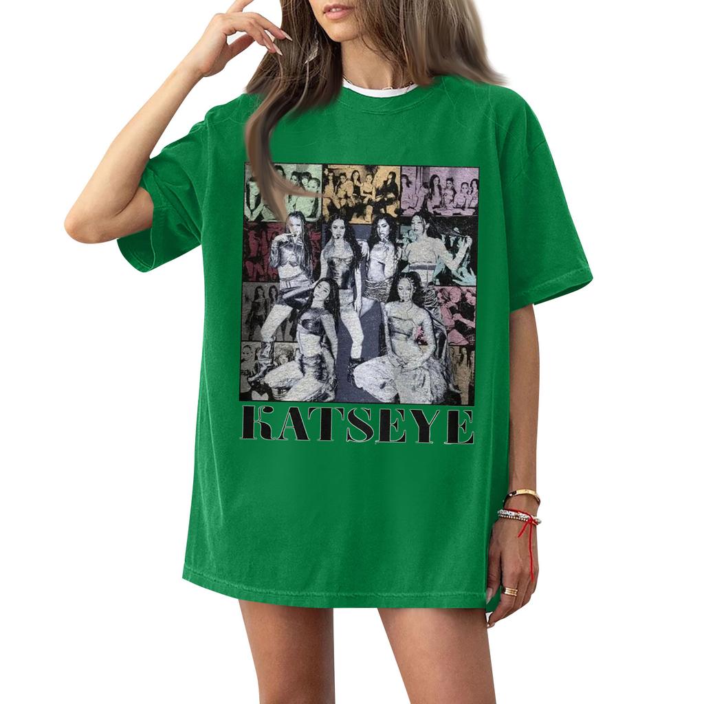 Dam T-shirt med tryck och rund hals och korta ärmar
