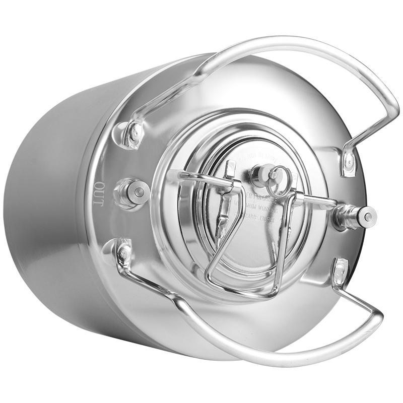 10L 2.5 Gallon Cornelius Style OB Keg,Stainless Steel Kegerator Beer Barrel Keg with Ball Lock Disconnect Connector & Swivel Nut
