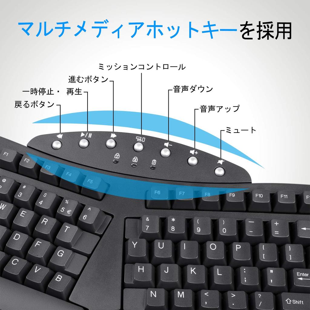 Klawiatura Perixx Ergonomiczna Bezprzewodowa Ergonomiczna Bezprzewodowa Pełnowymiarowa Zgodna z Windows Gwarantowany Układ Angielski PERIBOARD-612BUS Bluetooth/2.4GHz