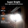 Solar Outdoor Lights, 240 LED 3500LM Motion Sensor Lights, IP65 Waterproof 3 Heads Security Flood Lights, Separate Solar Panel 270° Wide Angle