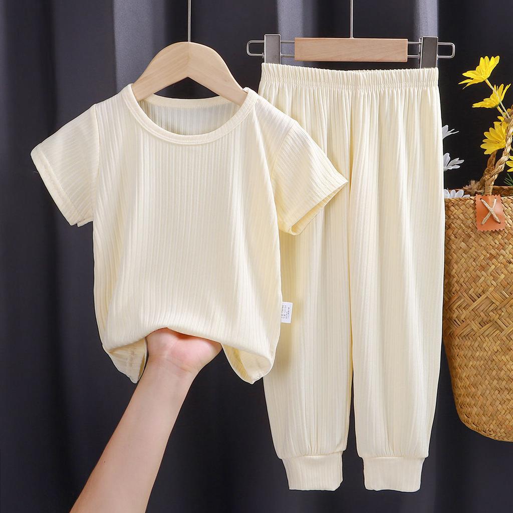 Haine de vară pentru copii, haine casual pentru bărbați și femei, culoare solidă, set pijamale pentru copii, haine pentru copii