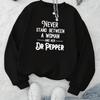 Stylish Printed Women's Crew Neck Hoodie, Loose Silhouette