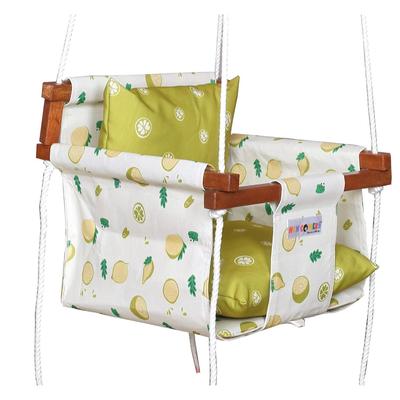 2 Yastıklı Bebek Bahçe Salıncağı (6 Aydan 4 Yıla kadar) (20 Kg'a kadar)-Sarı-908, 12 İnç