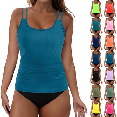Women's Split Fashion Sexy Bikini V-Neck Cross Adjustable Straps With Bra Pads No Steel Bra Swimsuit