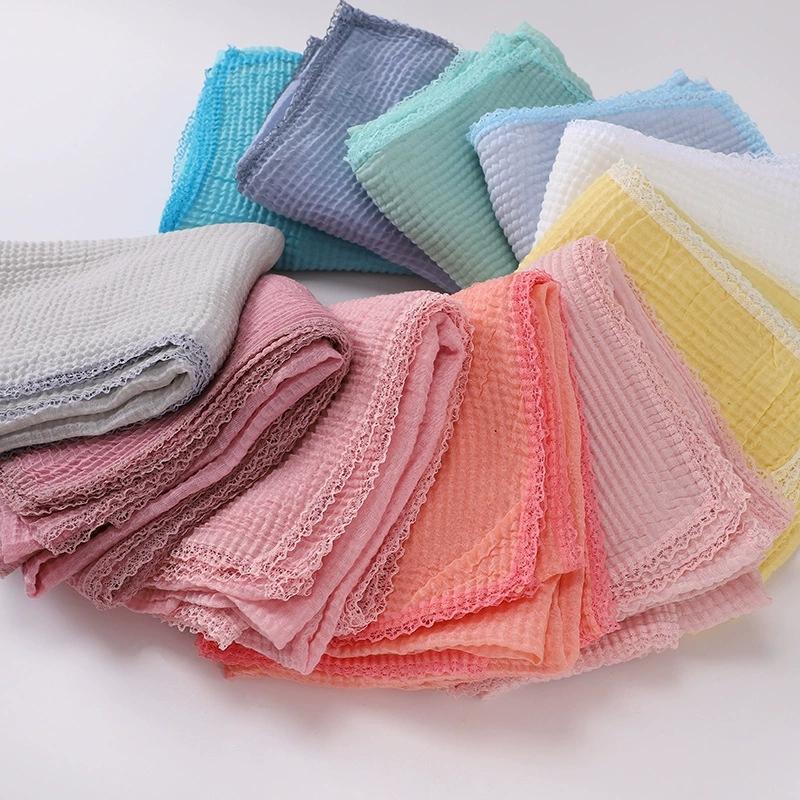 New Malaysia's Imitation Cotton Lace Scarf Honeycomb Wrinkle Veil Scarf Women's Shawl Head Scarves