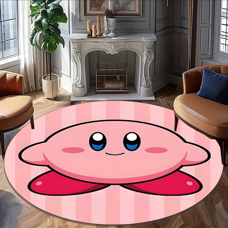1pc Kirby2 Print Round Carpet Chair Round Carpet Suitable for Bedroom Living Room Home Decorative Carpet