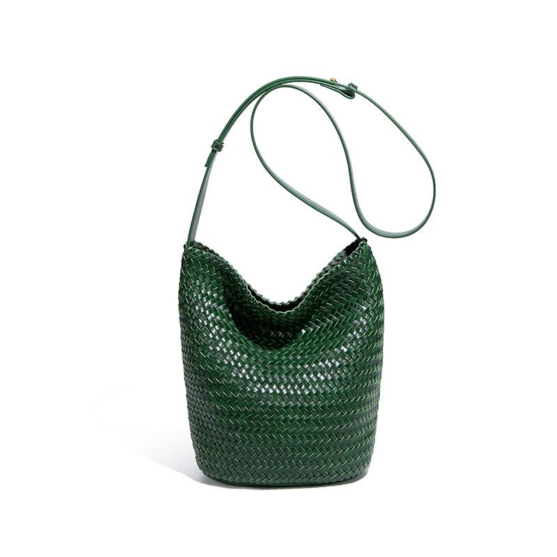 2025 Neue Handgemachte Häkeltasche Mode Bucket Bag Lässige Umhängetasche für Damen Gewebte Geldbörse