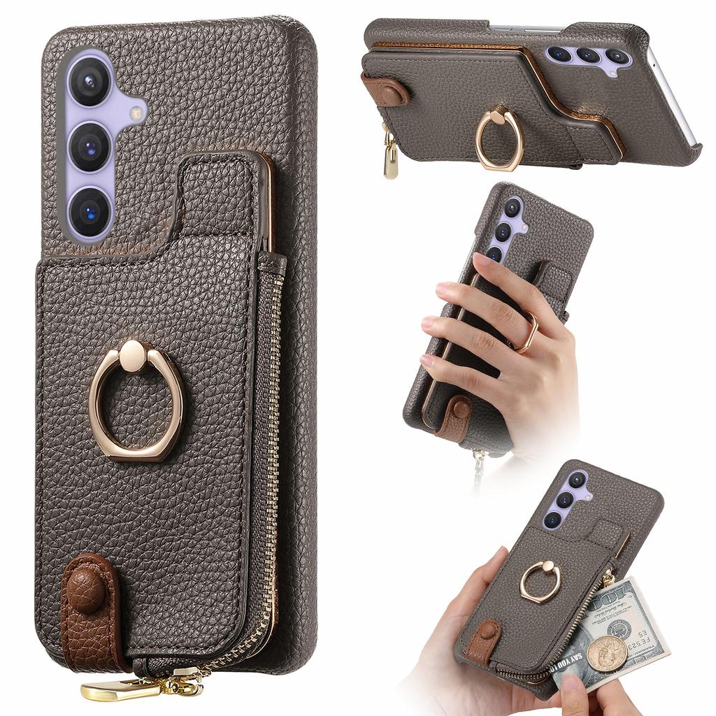 For Samsung Galaxy S25 Case RFID Blocking Phone Wallet Cover Supports Magnetic Car Holder