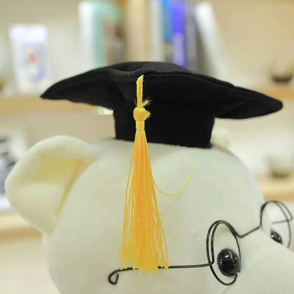 18/23cm Cartoon Lovely Bear Glasses Bear Stuffed Plush Toy Graduation Bear Doll  Kindergarten Gift