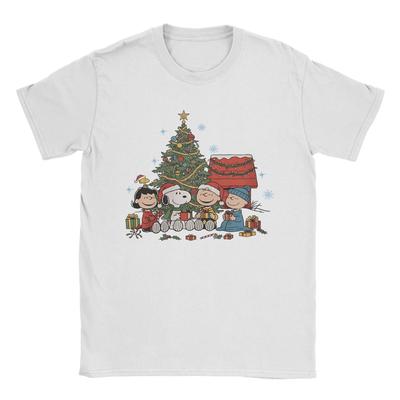 Carton Anime Men Women Print Snoopys Christmas 2025 Snow Winter Tee T Shirt Cotton Tshirts Clothing