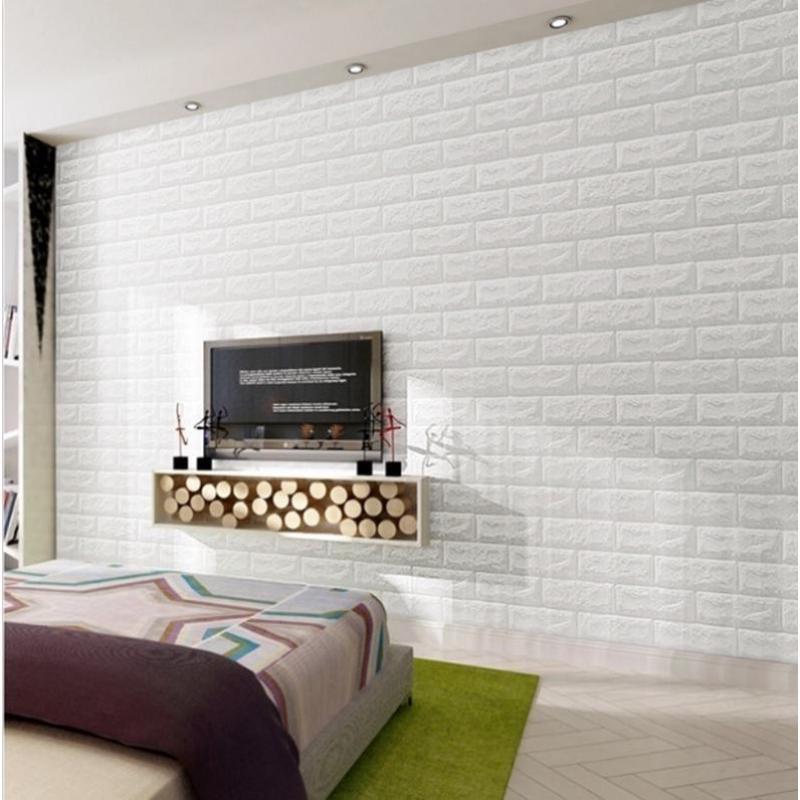 10PCS 3D Wallpaper PE Foam DIY Wall Stickers Home Decoration Wall Decoration Embossed Masonry Living Room Bedroom Background Decoration