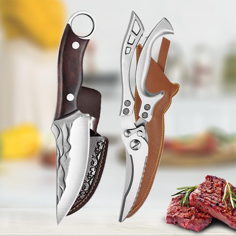 Stainless Steel Chicken Bone Scissors Kitchen Boning Knife Handmade Forged Knife Meat Cleaver Knives Fish Scale Scissor