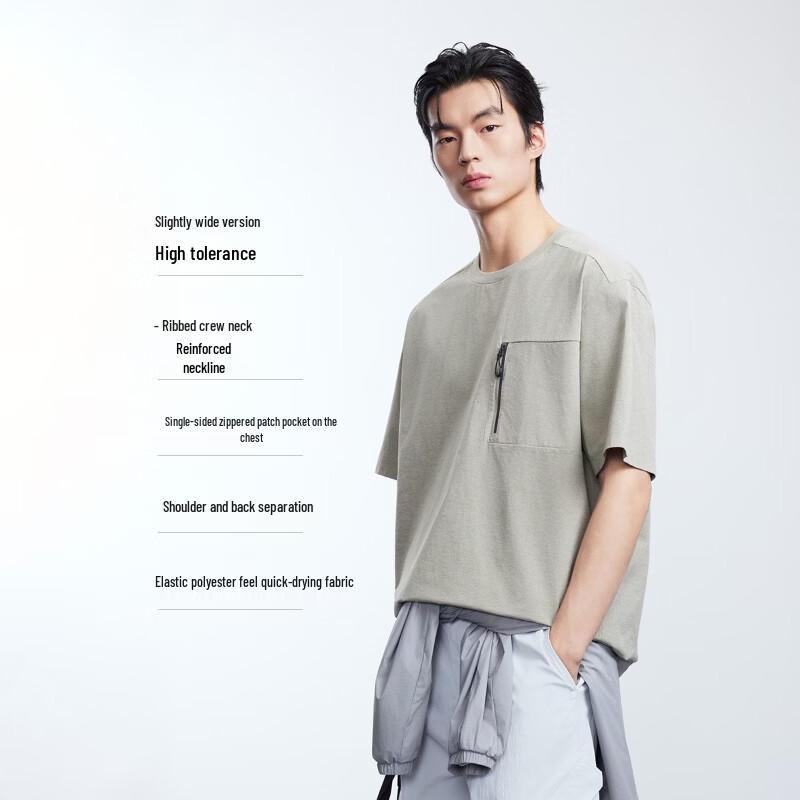 Jack & Jones Men's Quick-Dry Ribbed Crew Neck T-Shirt