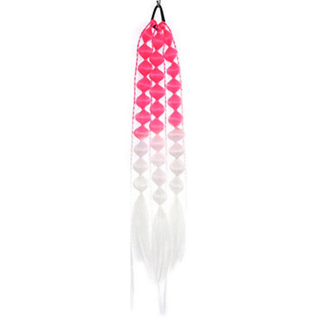 Synthetic 1Pcs Ponytail Extension Corlorful Bubble Braid Long Lantern Braided Ponytail with Hair Tie Straight Hairpieces