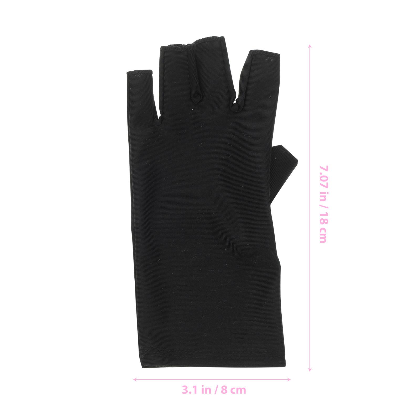 1Pair Uv Protection Nail Gloves for Gel Manicure Heat Resistant Anti-Uv Cotton Breathable Manicure Gloves for Nail Salon Women чёрный