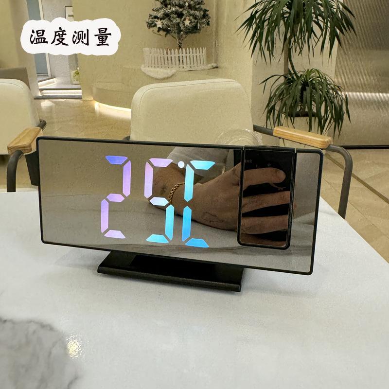 Mirror Projection Alarm Clock, Digital Temperature Time Projector Clock Premium Desktop Living Room Decor