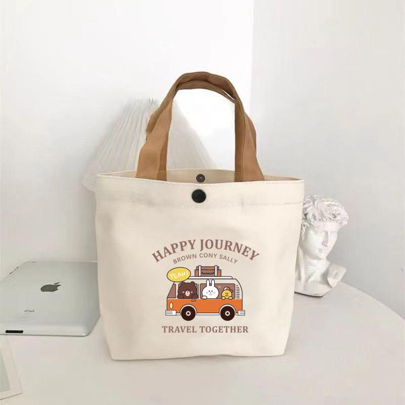 New Women's Portable Canvas Lunch & Gift Handbag for Students