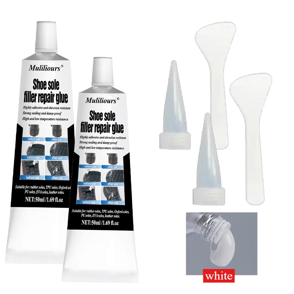 2 Stück Schuhreparatur-Kleber-Kit Weiß Schwarz Sohle Wasserdicht Schnelltrocknend Füll-Reparaturkleber Abriebfester Dichtstoff Rissreparaturmittel