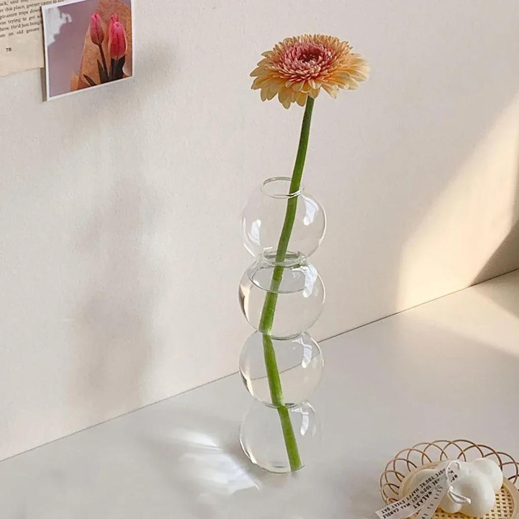 1pc- Bubble glass vase flower arrangement Hydroponic spherical glass simple flower decoration