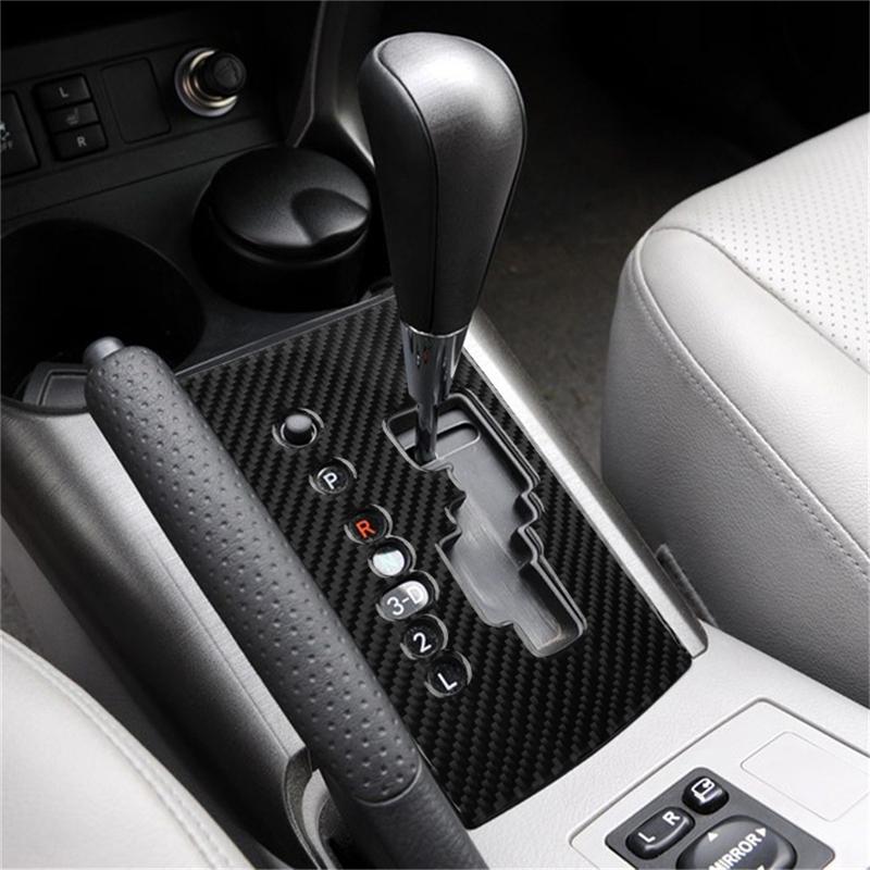 Carbon Fiber Car Interior Gear Shift Panel Trim Cover Stickers For Toyota RAV4 2006-2012 Car Styling Accessories