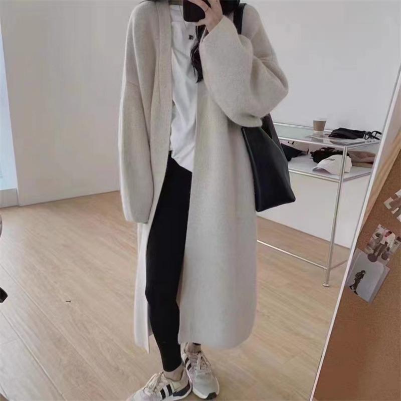 Fall and Winter Women's Sweater Premium Sense Long Sweater Loose Design Niche Lazy Windbreaker Cardigan Jacket Tops