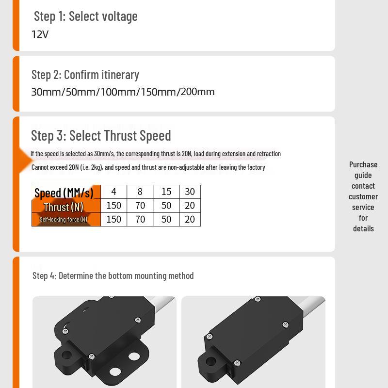 Mini Electric 12/24V DC Tijă Telescopică de Împingere cu Cursă de 10mm