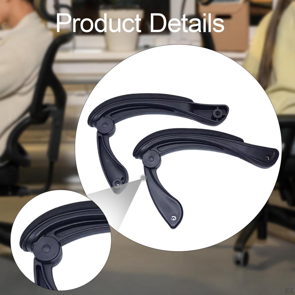 1 par justerbare armlener til kontorstol, armlener med puter for de fleste gaming-svingstoler, enkle