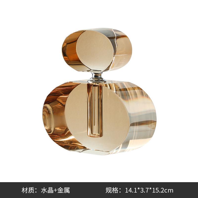 European Crystal Glass Perfume Bottle Exquisite Geometric Storage Jar Decoration Hotel Bedroom Dresser Crystal Perfume Bottle