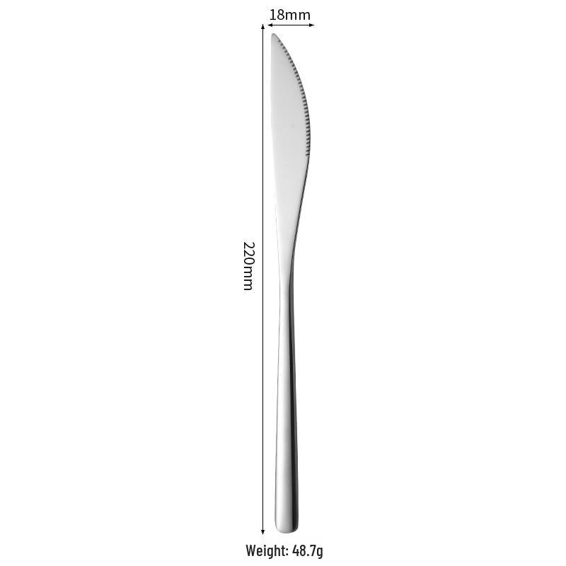 Korean Style 304 Stainless Steel Cutlery Set: Dinner Knife, Ice Spoon & Fruit Fork for Home & Hotel