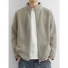 Men's Double-Sided Fleece Stand-Up Collar Jacket – Thick Warm Inner Layer for Autumn/Winter, Solid Color, Outdoor Casual Wear.