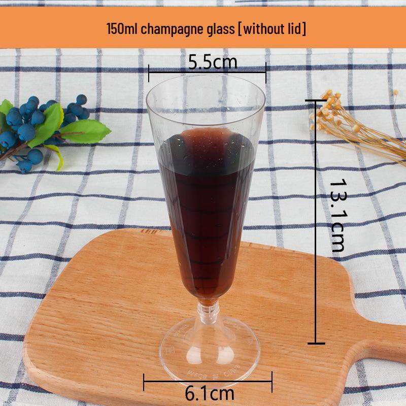 High-Stemmed Disposable Transparent Cup for Desserts, Pudding, Milkshakes, Mousse, Ice Cream, Red Wine, or Champagne.