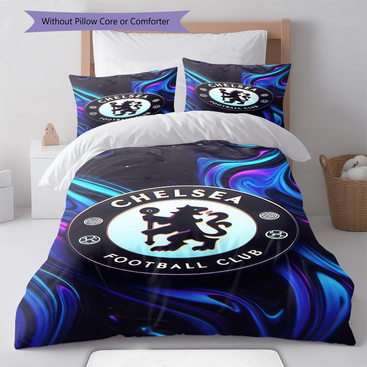 

Chelsea FC logo RugPattern Bedding Quilt Set Quilt Cover Pillowcase Home Decoration Birthday Gift (1 * duvet cover + 2 * pillowcase, without core) 240x220cm