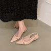 Kitten Heel High Heels Bag Head Sandals Fairy Shoes New Spring Bow Pointed Single Shoes