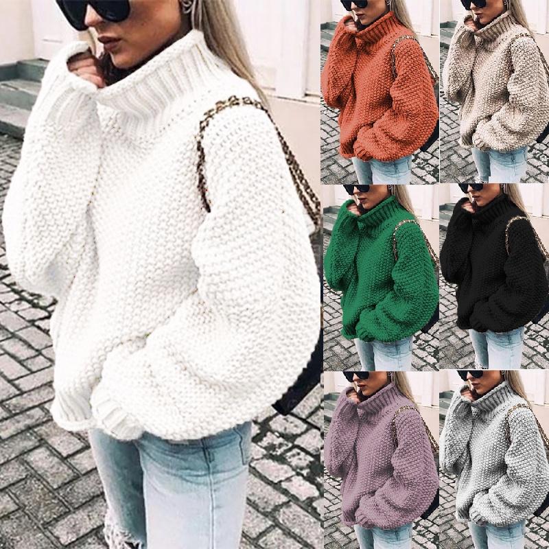 Stylish Winter Women's High Neck Pullover Long Sleeve Sweater For Ultimate Warmth