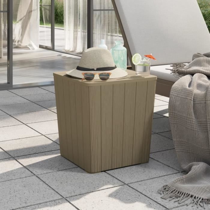 VidaXL Table de jardin avec couvercle amovible marron polypropylène 364153