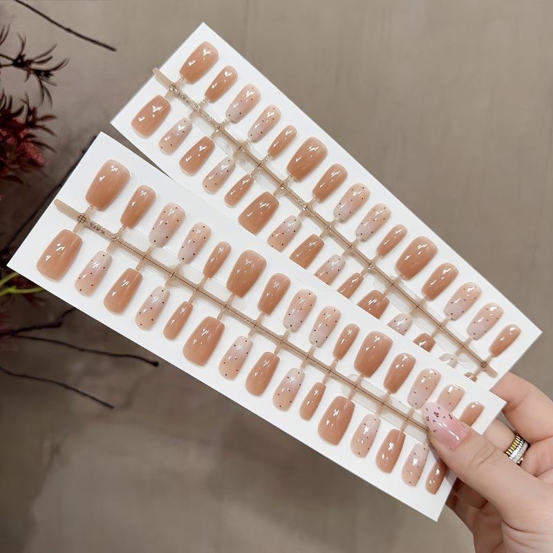 Red French Tip Press On Nails 30 PCS with Flower Prints Full Cover Fake Nails For Students and Office Use Easy Removable Nail Set