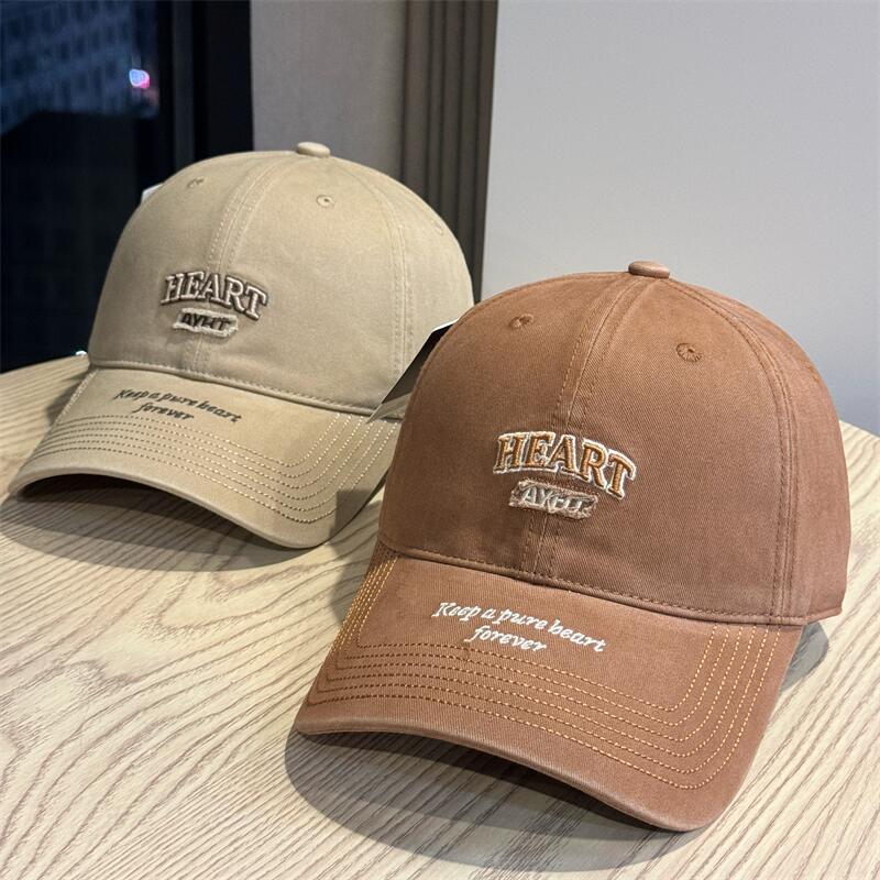 Autumn Fashion Letter Embroidery Baseball Cap Men's Four Seasons Versatile Casual Cap College Style Hat Women Show Small Face