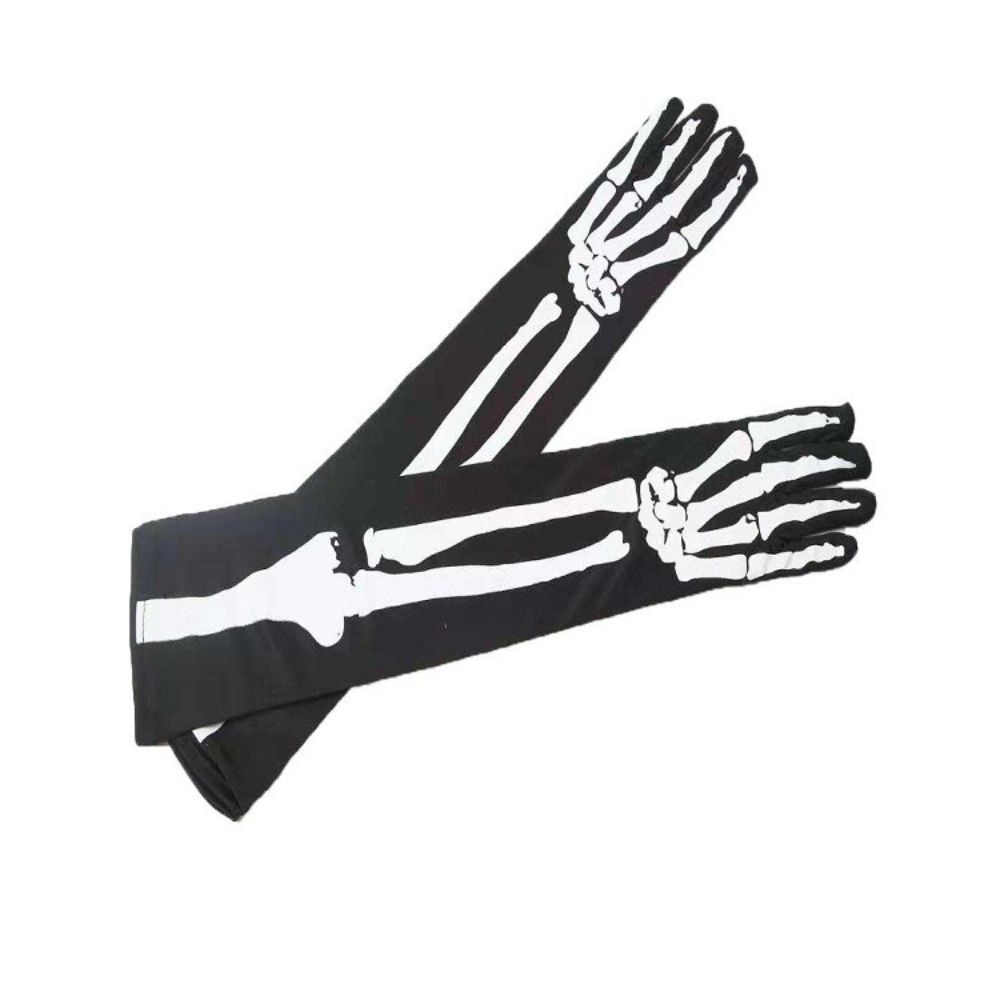 Prom Cosplay Accessories Women Men Gloves Halloween Party White Skeleton Gloves Ghost Bone Mittens