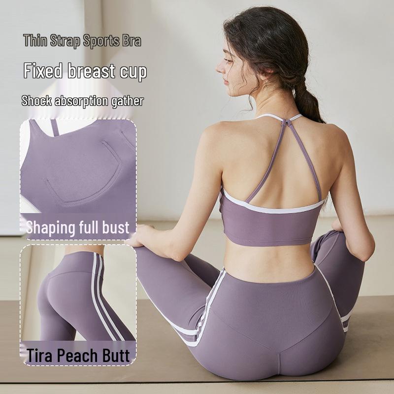 Damski Zestaw Spodnie Micro Flare do Jogi w Bloki Kolorystyczne i Top