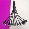 10-in-1 Multi-Device Charging Cable 23cm PVC Tangle-Free Cord Universal High Toughness Data Cable for Most Phone