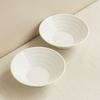Ceramic Bowl Solid Color Ring Hat Bowl Premium Sense Trumpet Bowl Household Vegetable Bowl Salad Bowl Light Luxury Tableware Pasta Bowl